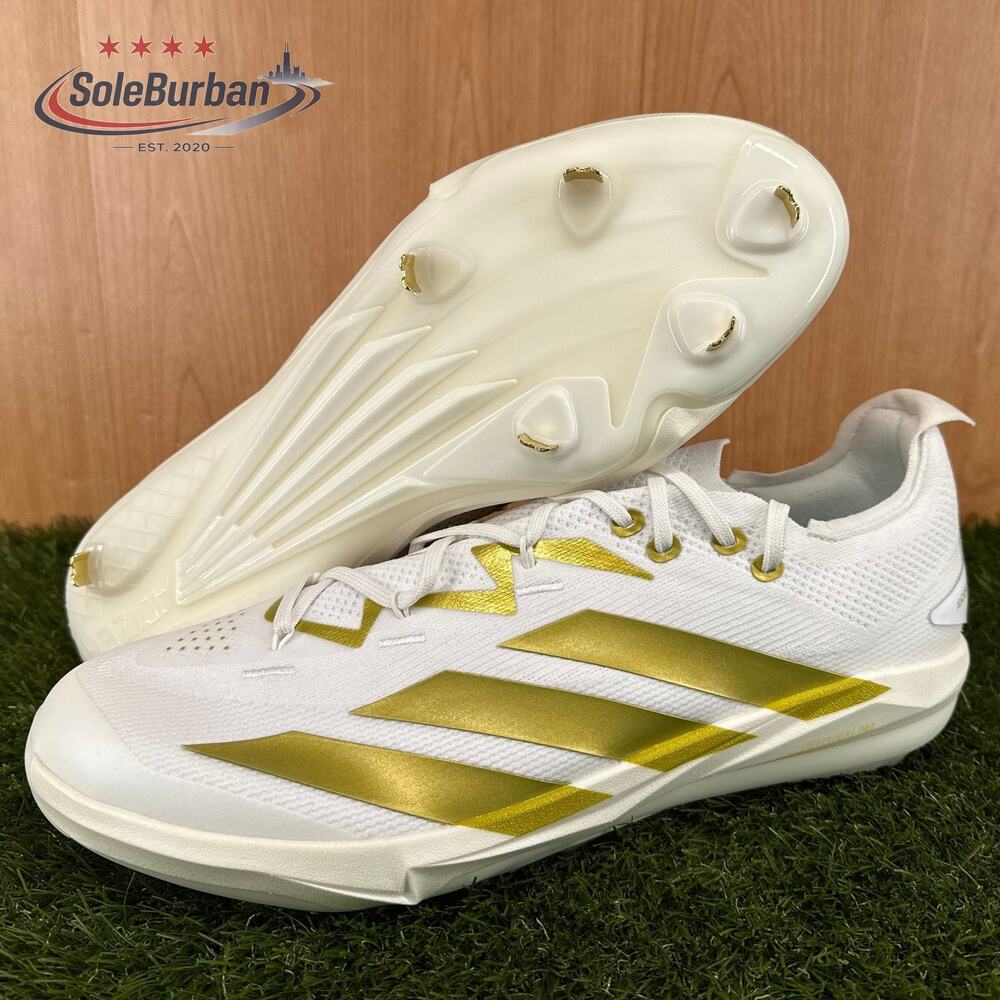 adidas Adizero Electric+ 2.0 White Gold Metallic JI1469 Men's Size 15